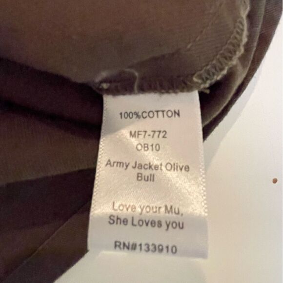 NWT Mumu Olive Army Jacket with Skull Graphic NWT - Picture 11 of 13